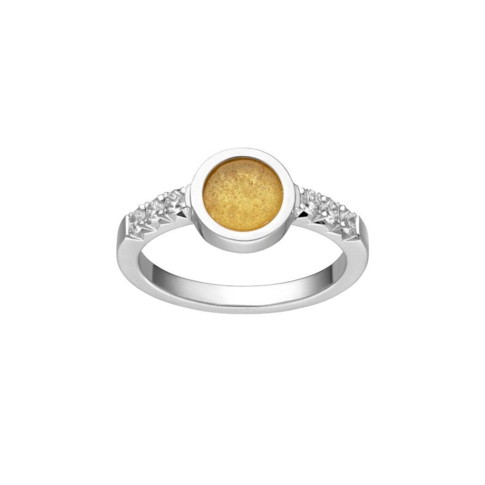 VINCELLS MIRABILITAS AMARE anello in oro bianco con pietra di vino bianco - immagine 2