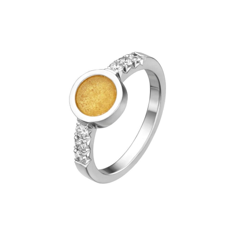 VINCELLS MIRABILITAS AMARE anello in oro bianco con pietra di vino bianco - immagine 3