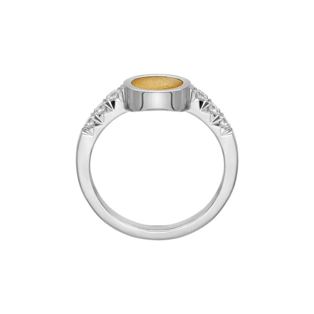 VINCELLS MIRABILITAS AMARE anello in oro bianco con pietra di vino bianco - immagine 4